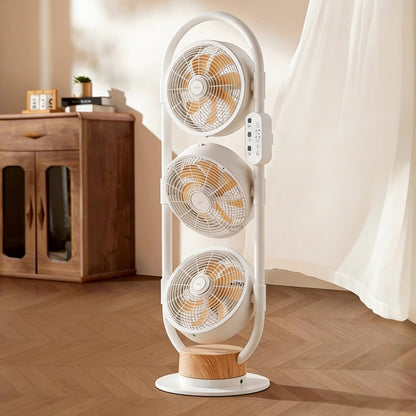 Triple-Head Inverter Air Circulator Fan, Quiet Standing Floor Fan for Home