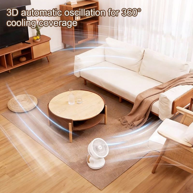 Small Desktop Air Circulator Fan, Oscillating Quiet Table Fan for Home Office