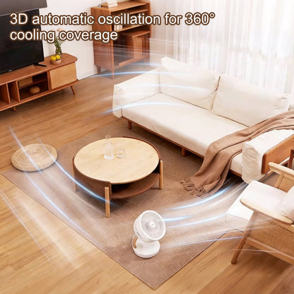 Small Desktop Air Circulator Fan, Oscillating Quiet Table Fan for Home Office