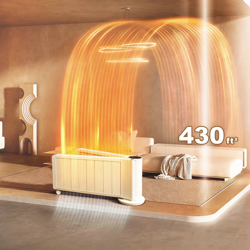 Smart Tower Space Heater, Foldable Large Room Heater with Remote Control